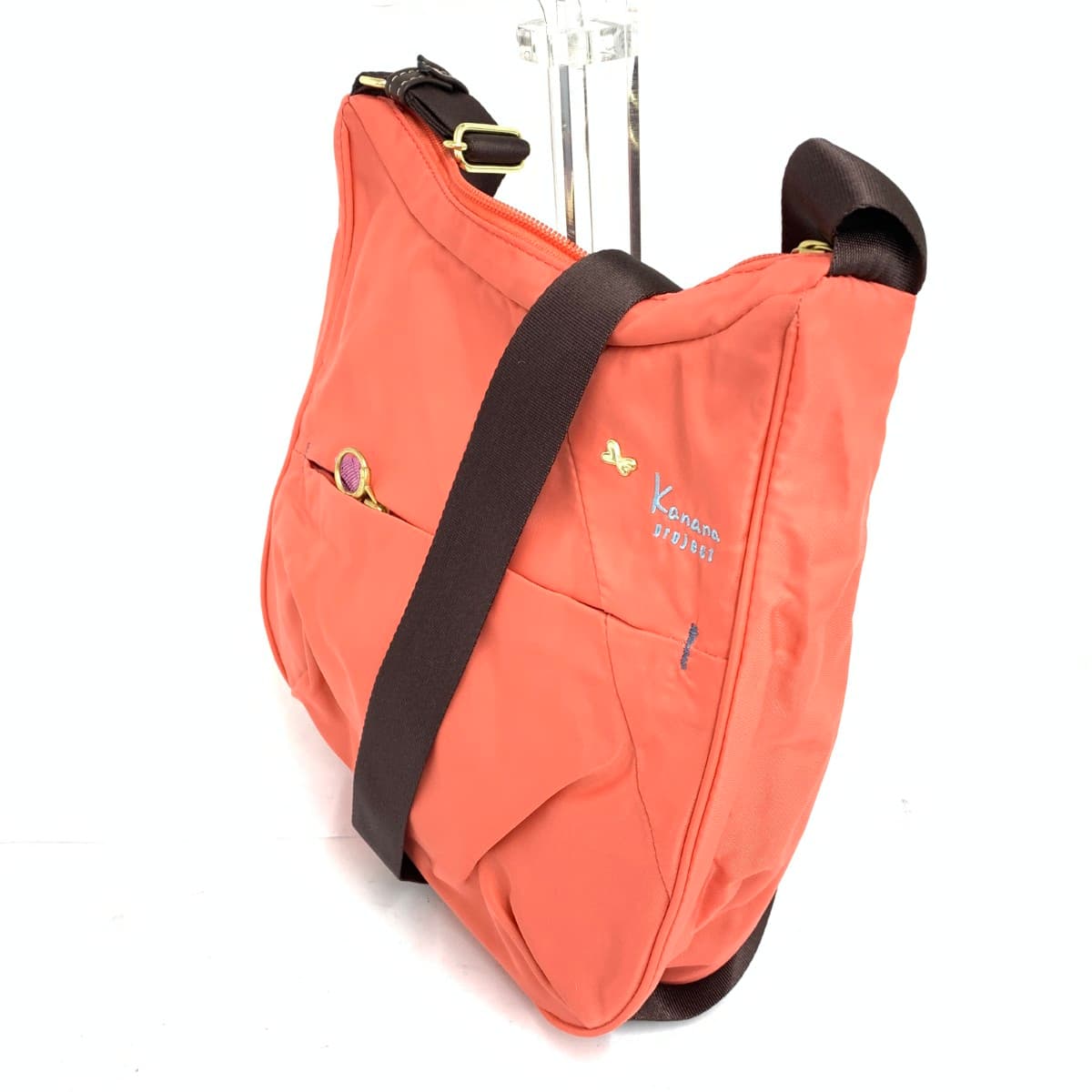 Kanana Project Shoulder Bag Good Condition Nylon 26681 Orange Women's 3