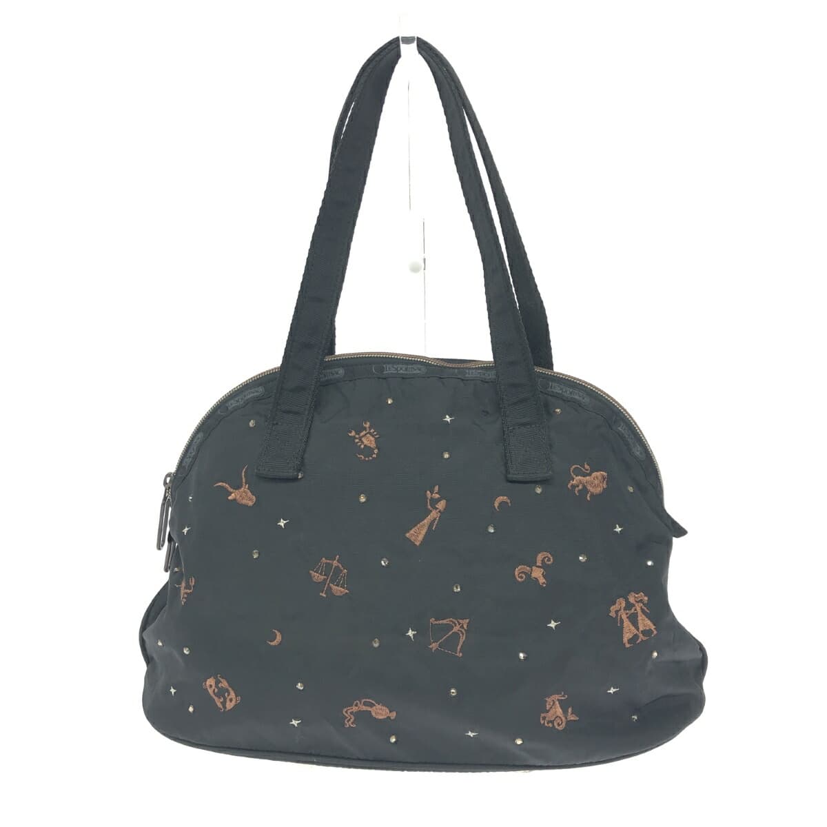 LeSportsac Tote Bag in Good Condition, Constellation Pattern Embroidery/Swarovski/Nylon, Black, Women's