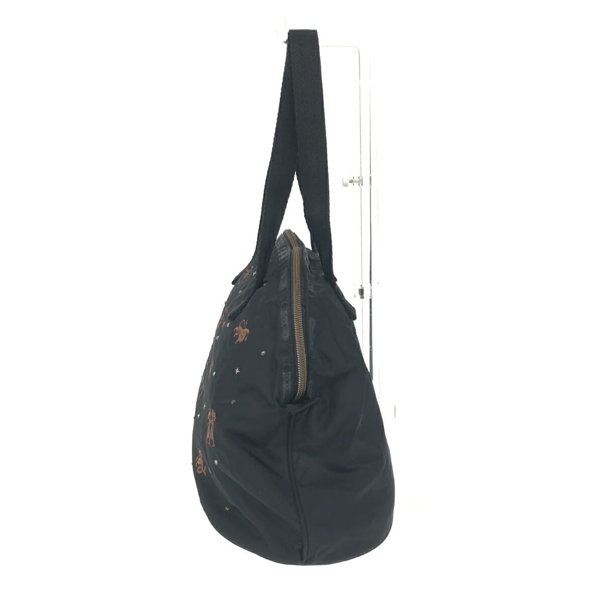 LeSportsac Tote Bag in Good Condition, Constellation Pattern Embroidery/Swarovski/Nylon, Black, Women's 2