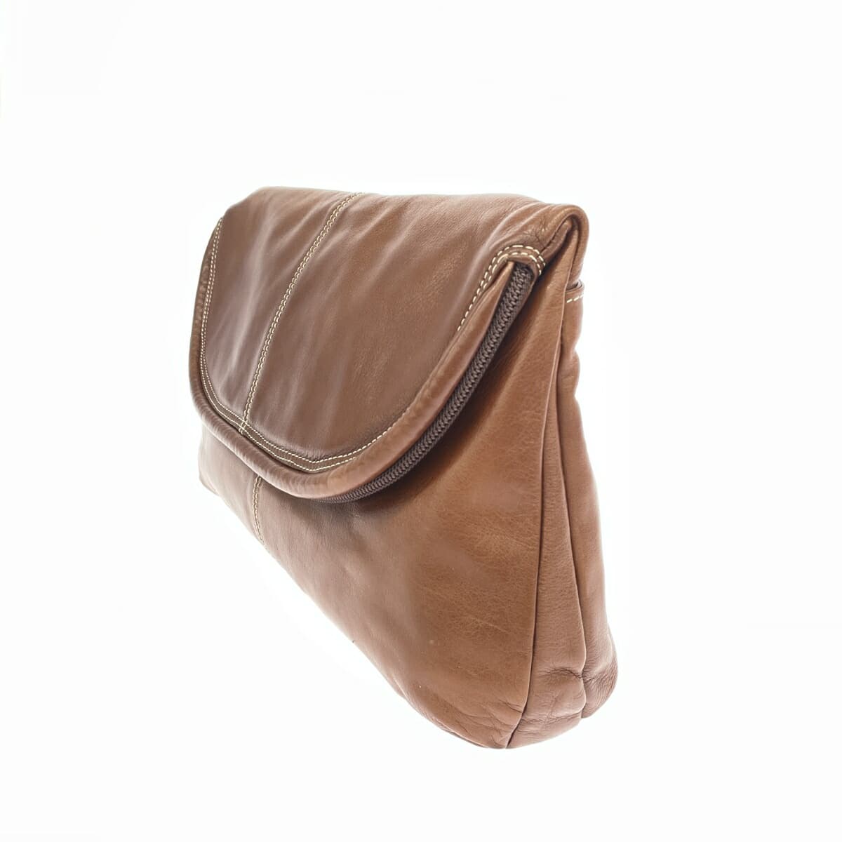 Via Beldad Hasegawa Deca Clutch Bag Made in Spain / Leather Brown Women's 2