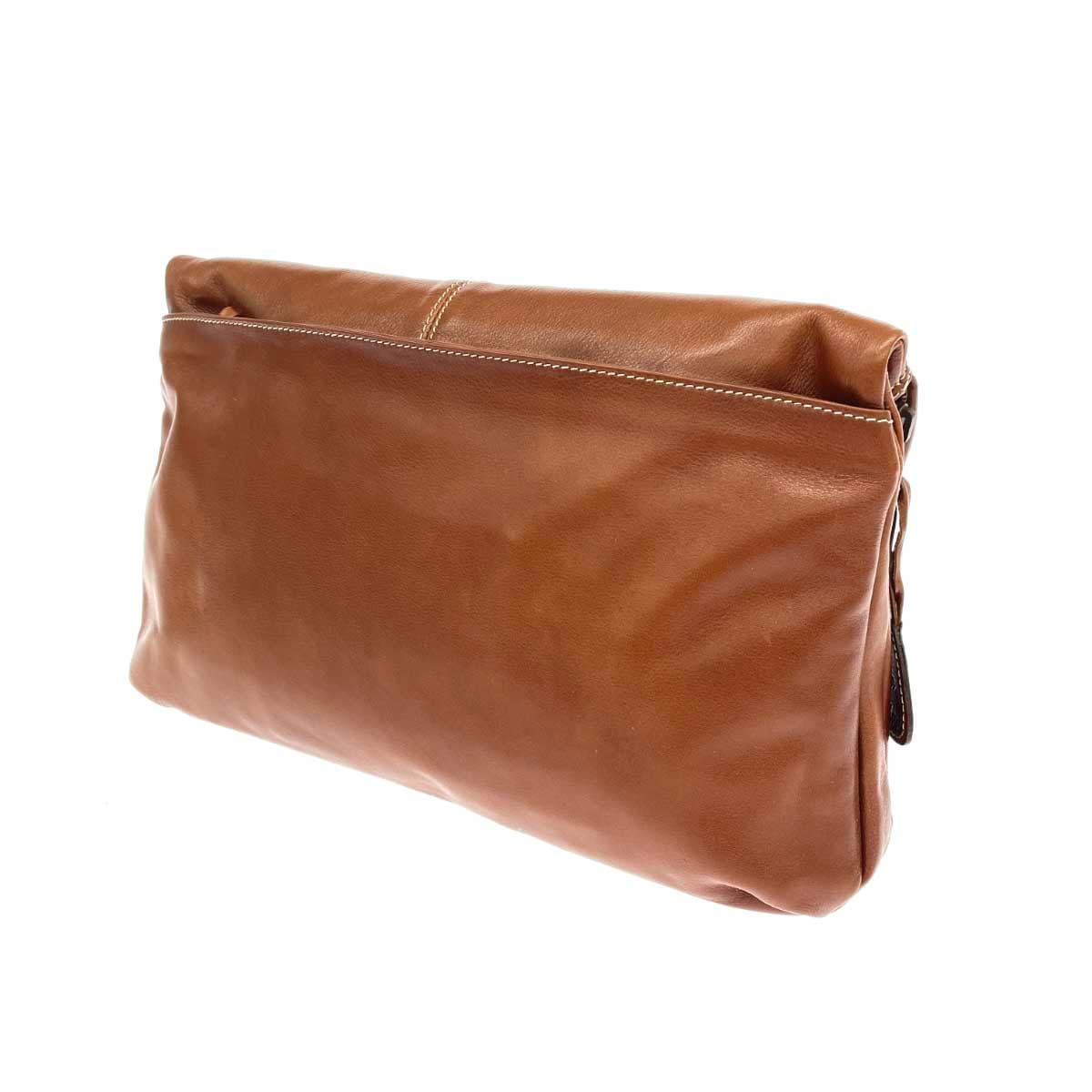 Via Beldad Hasegawa Deca Clutch Bag Made in Spain / Leather Brown Women's 3