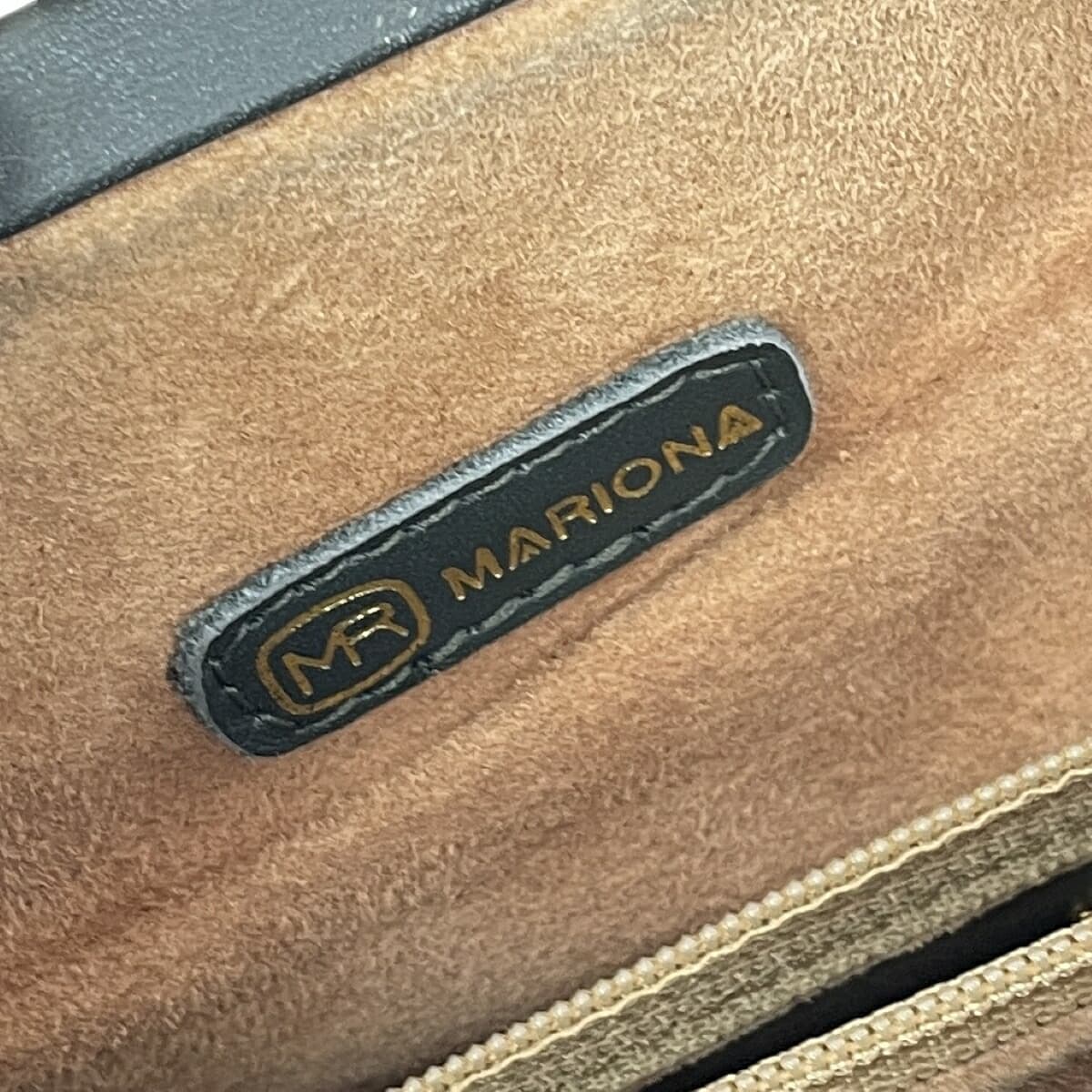 MARIONA Gama-guchi handbag Sharkskin / Dark Green for ladies 6