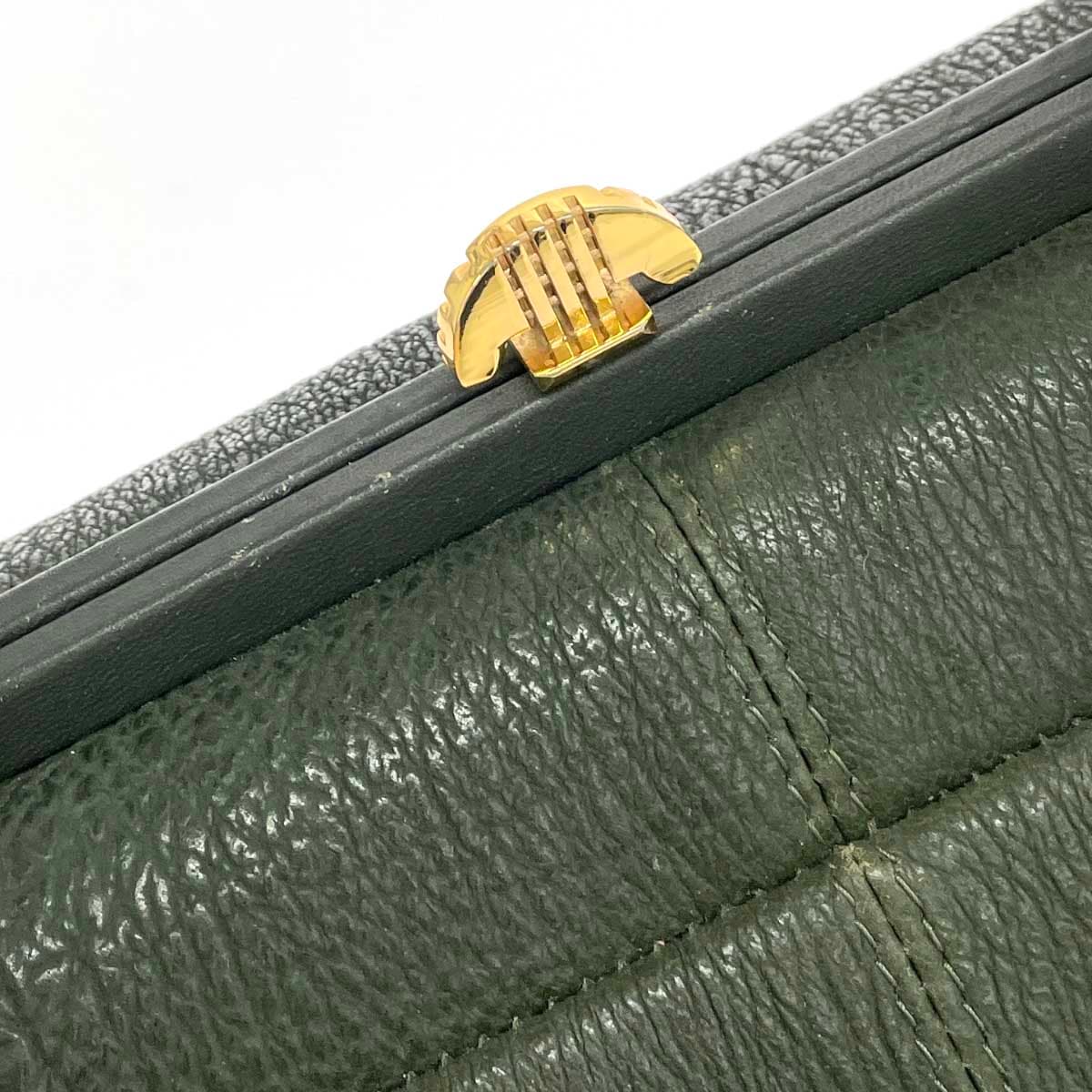 MARIONA Gama-guchi handbag Sharkskin / Dark Green for ladies 7