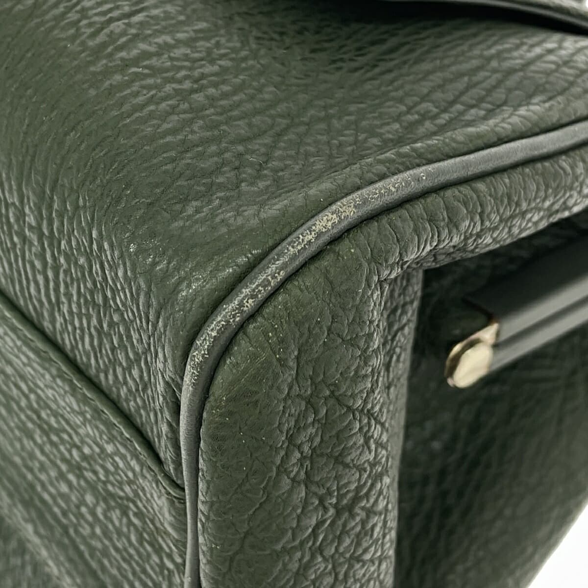 MARIONA Gama-guchi handbag Sharkskin / Dark Green for ladies 8