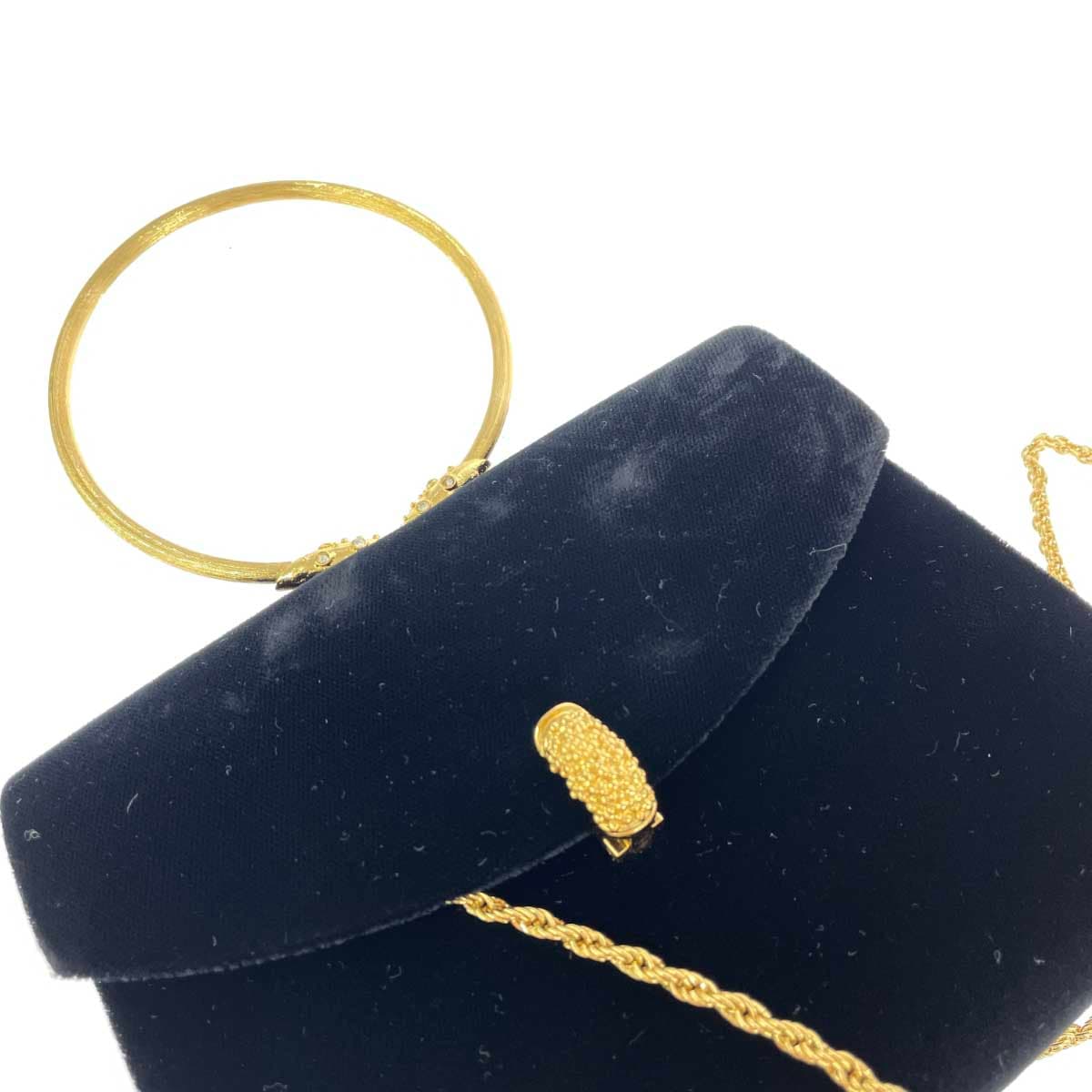 Velour bag 2WAY handbag party bag stone/chain/velour black ladies 7