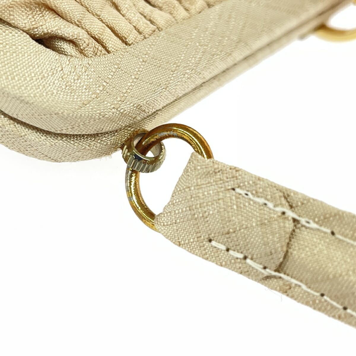 Clasp bag, frame bag, handbag, flower hardware/satin, gold color, ladies 6