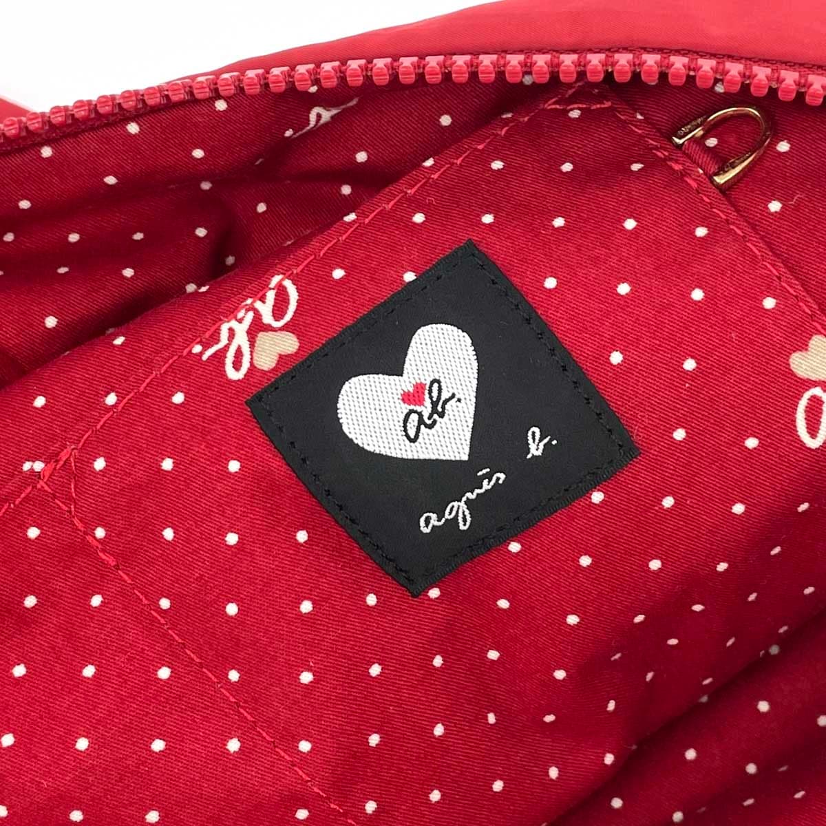 agnes b. Agnes B. Tote Bag Logo/Nylon Padding Red Women's 6