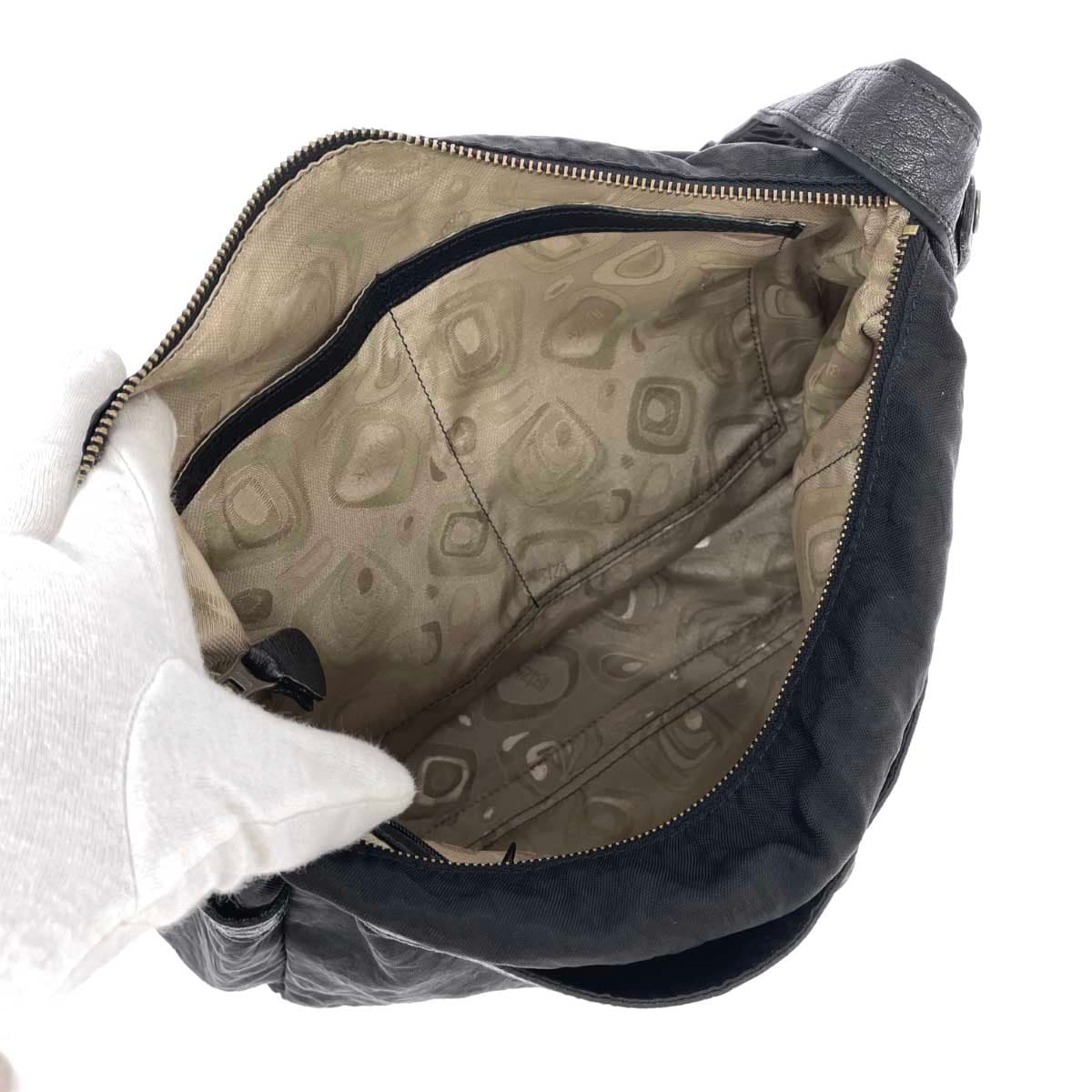 IBIZA Ibiza Shoulder Bag Nylon × Leather Black Women's 4