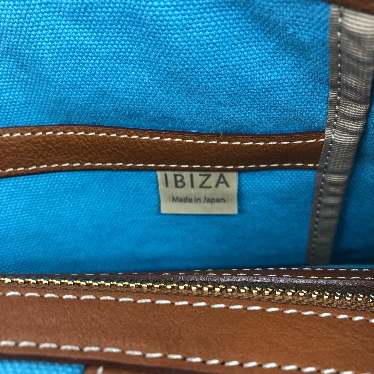 IBIZA Ibiza Tote Bag in Excellent Condition, Airplane Canvas, Blue, Women's 8