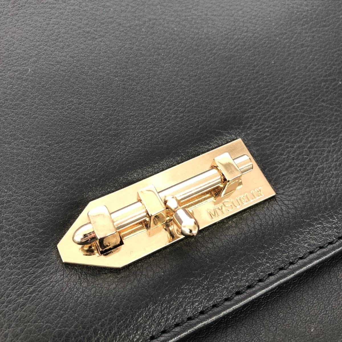 mysuelly 2WAY bag in good condition, leather, black, for women 6