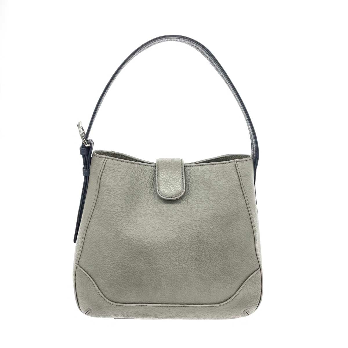 NAGATANI One Shoulder Bag Good Condition Leather Khaki Gray Women's