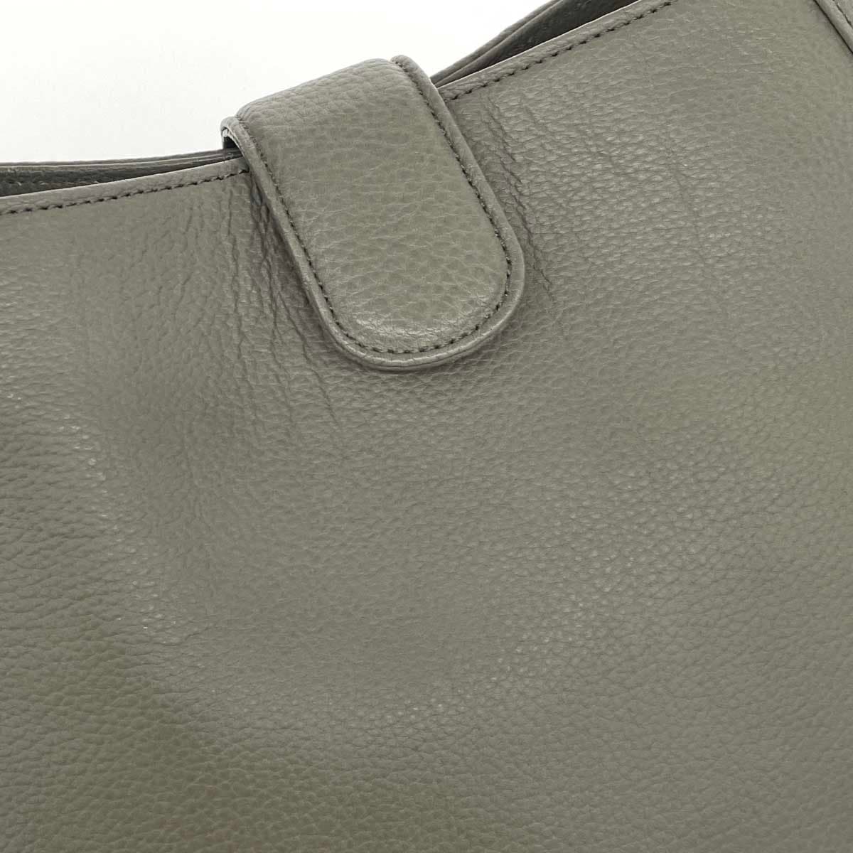 NAGATANI One Shoulder Bag Good Condition Leather Khaki Gray Women's 5