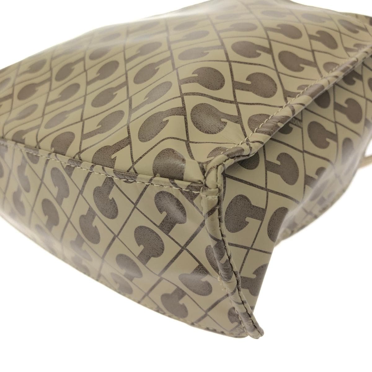 GHERARDINI Mini Shoulder Bag Good Condition Softy/Nylon Beige Ladies 5