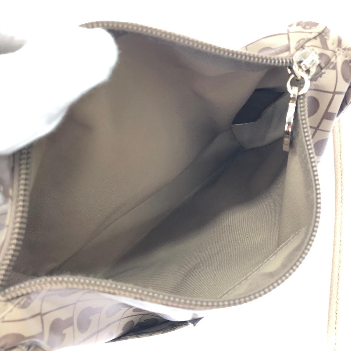 GHERARDINI Mini Shoulder Bag Good Condition Softy/Nylon Beige Ladies 7