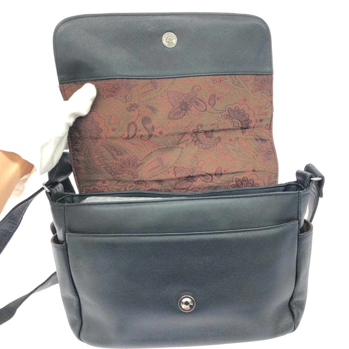 Nakazawa Bag Messenger Bag Flap / Leather Black Ladies 5