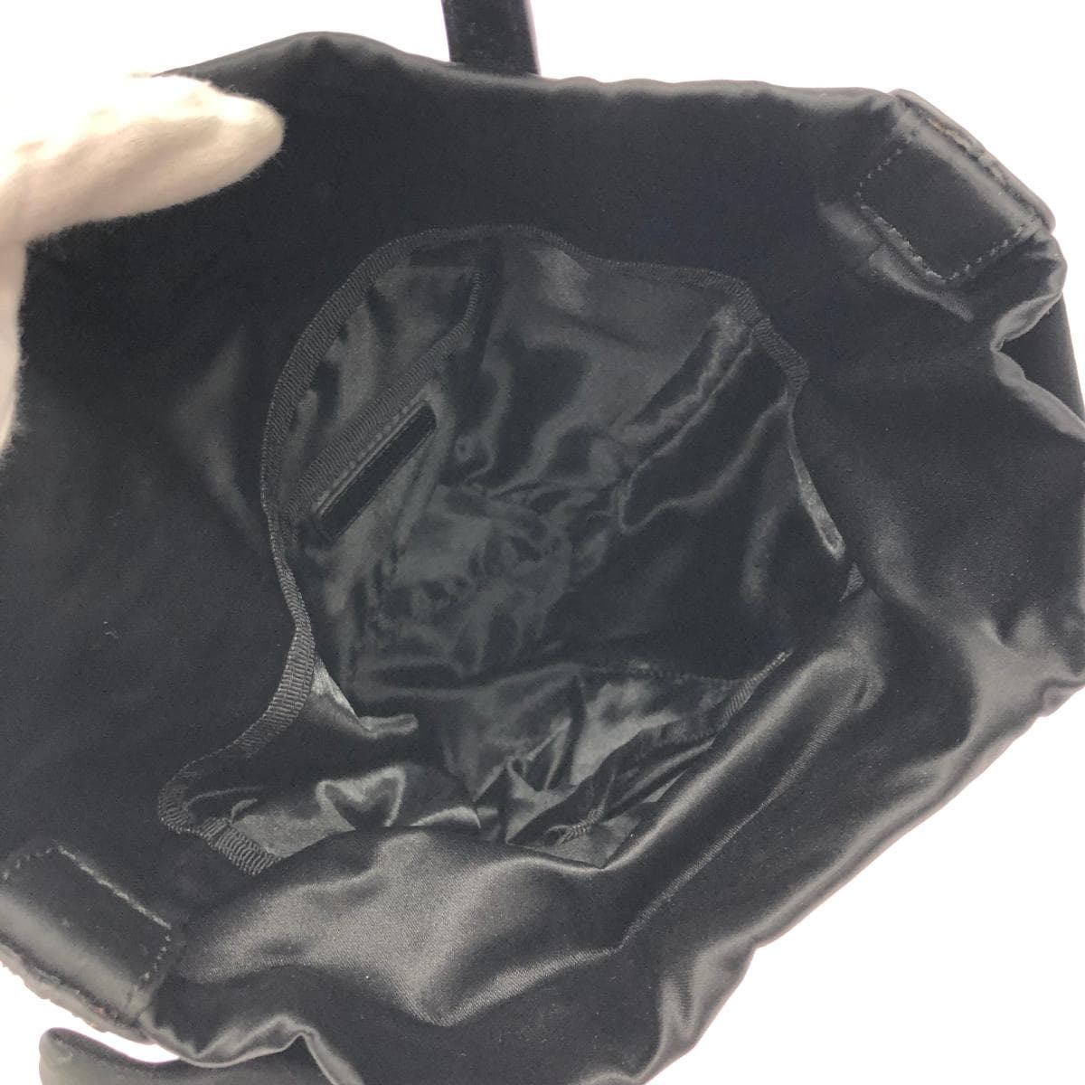 EPOCA Tote Bag Logo/Ribbon/Satin × Enamel Black Women's 6