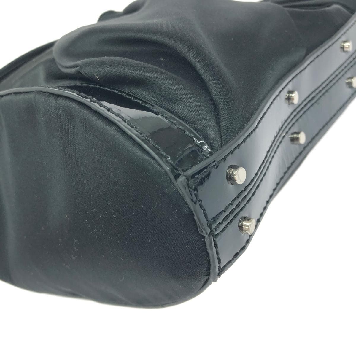 EPOCA Tote Bag Logo/Ribbon/Satin × Enamel Black Women's 8