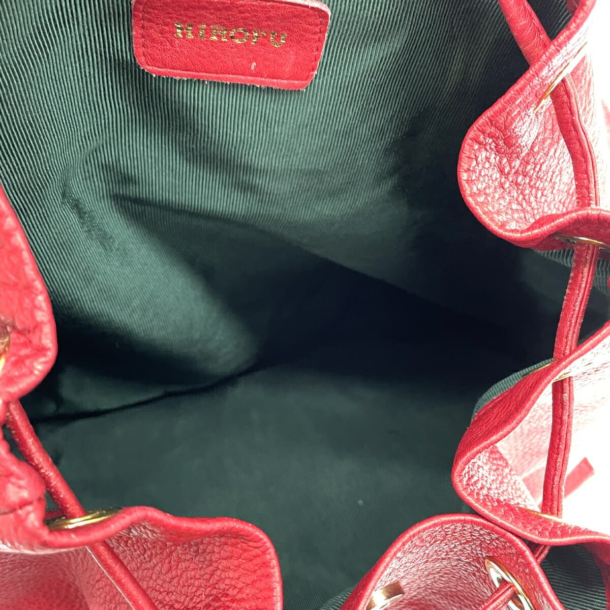 HIROFU Drawstring Backpack H Hardware / Leather Red Women's 6