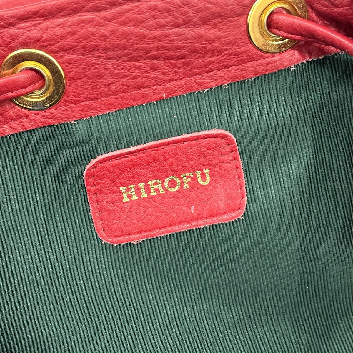 HIROFU Drawstring Backpack H Hardware / Leather Red Women's 7