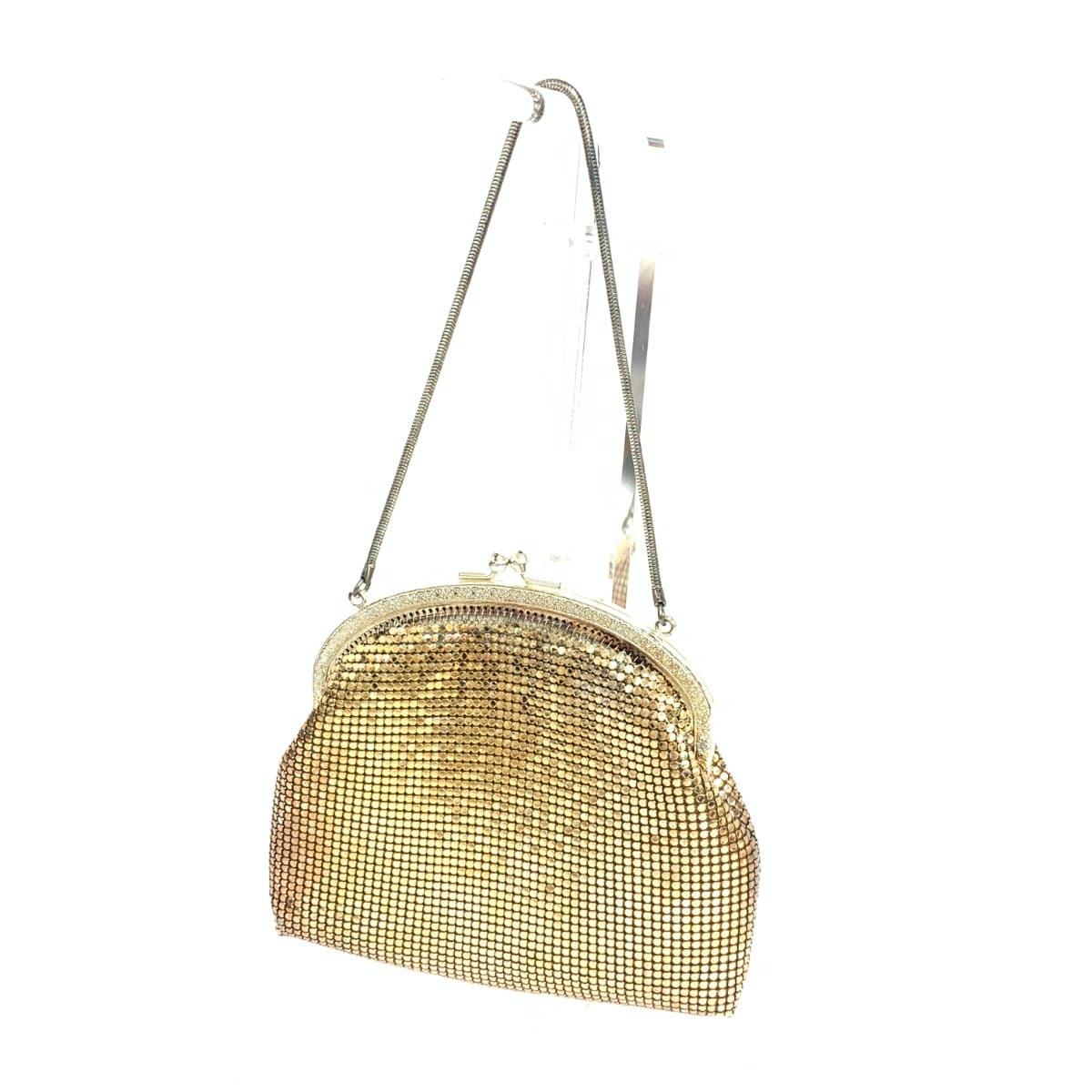 No Brand Frame Clutch Party Bag Metal Mesh Gold Color for Ladies 3