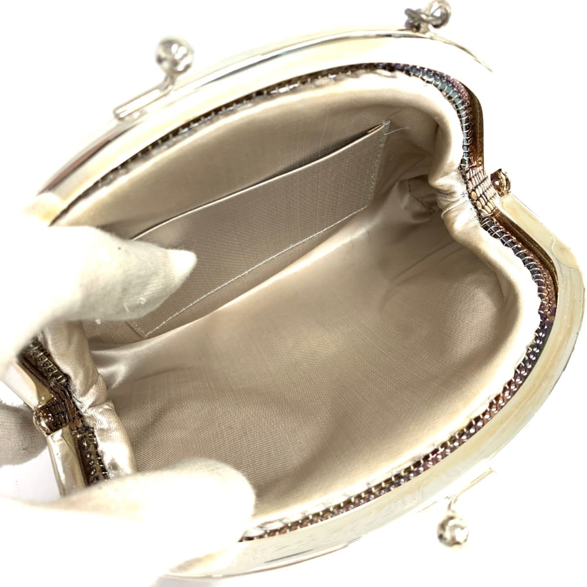 No Brand Frame Clutch Party Bag Metal Mesh Gold Color for Ladies 6