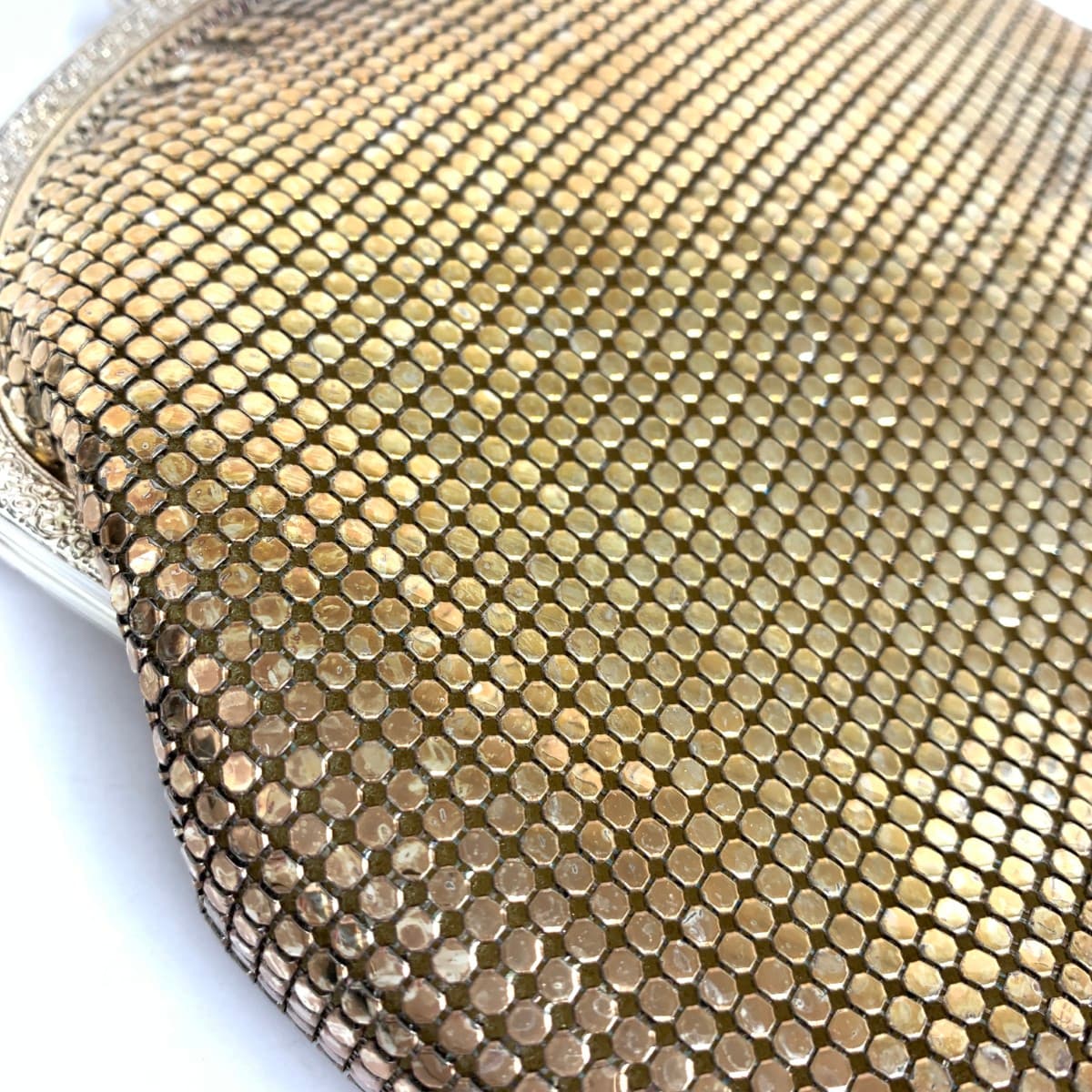 No Brand Frame Clutch Party Bag Metal Mesh Gold Color for Ladies 8