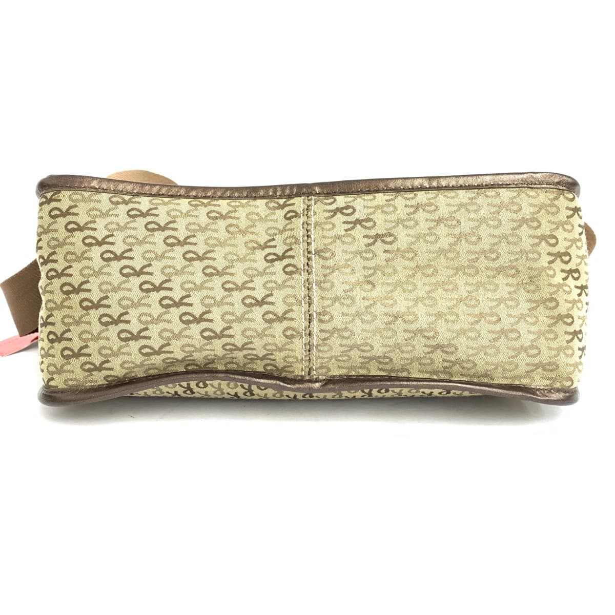 ROBERTA DI CAMERINO Shoulder Bag Like New R Logo Jacquard Brown Ladies 5