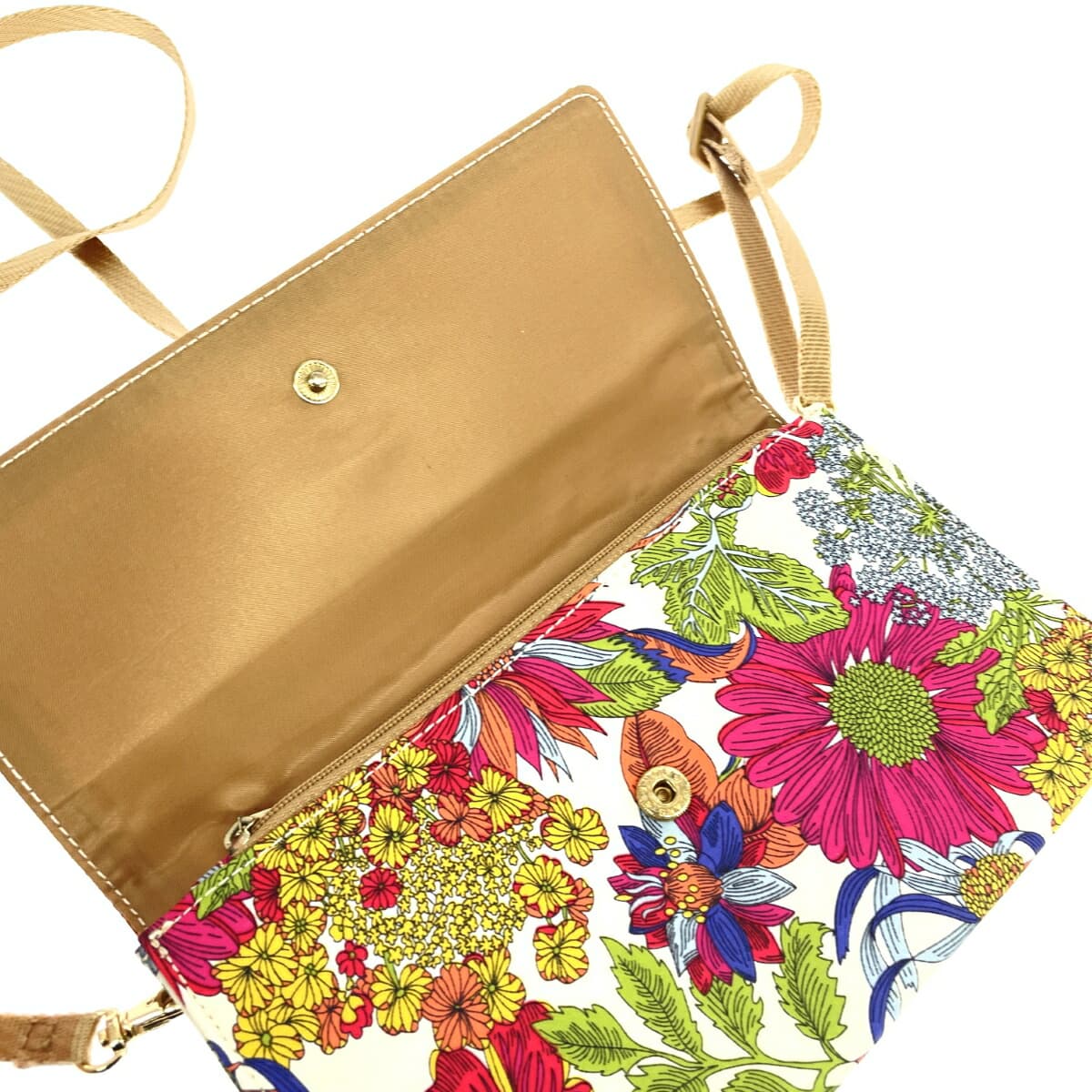 Milesto Shoulder Wallet Liberty Print/Cotton Multi-Color Ladies 4