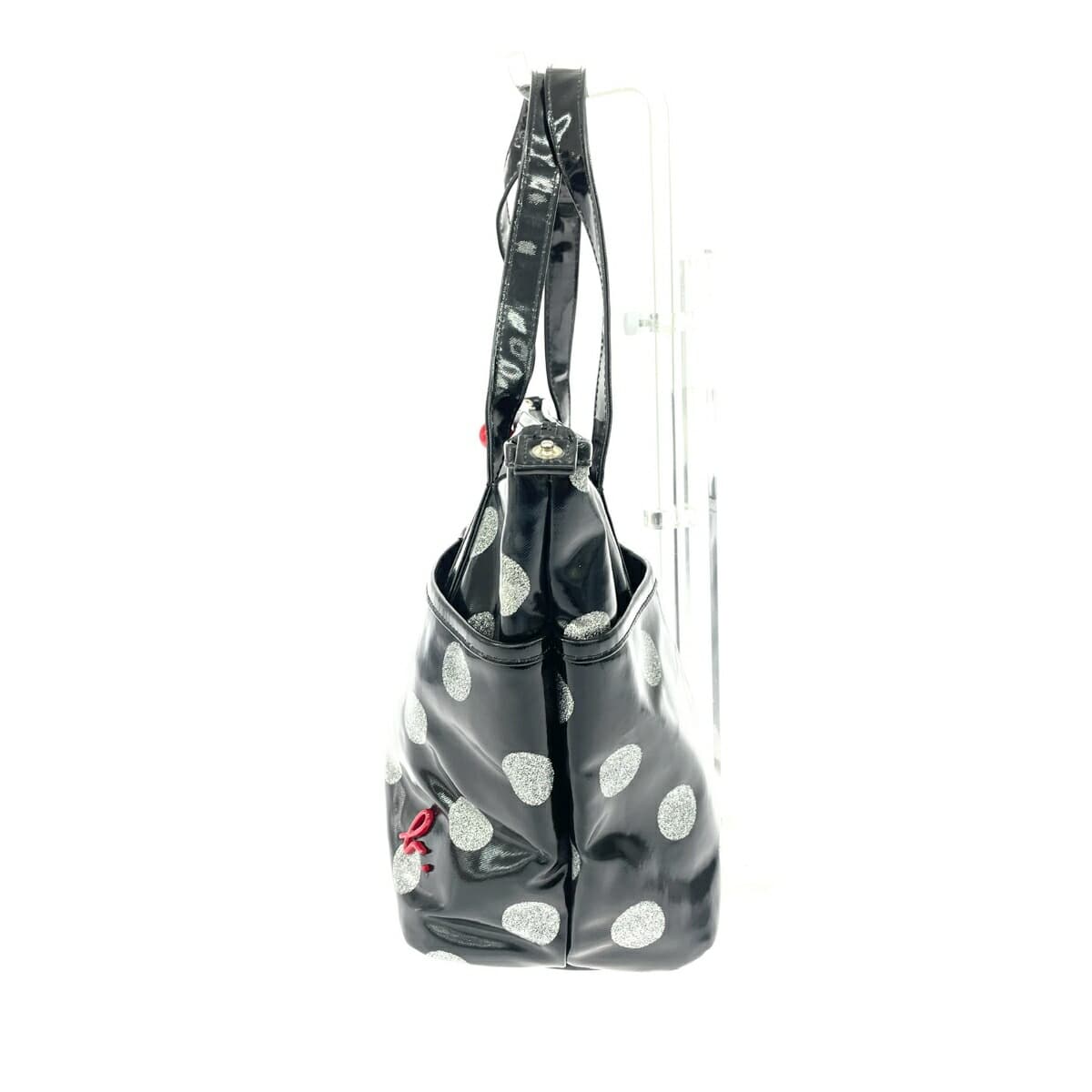 agnes b. Agnes B. Tote Bag Dot Pattern/Logo/PVC Black Ladies 2