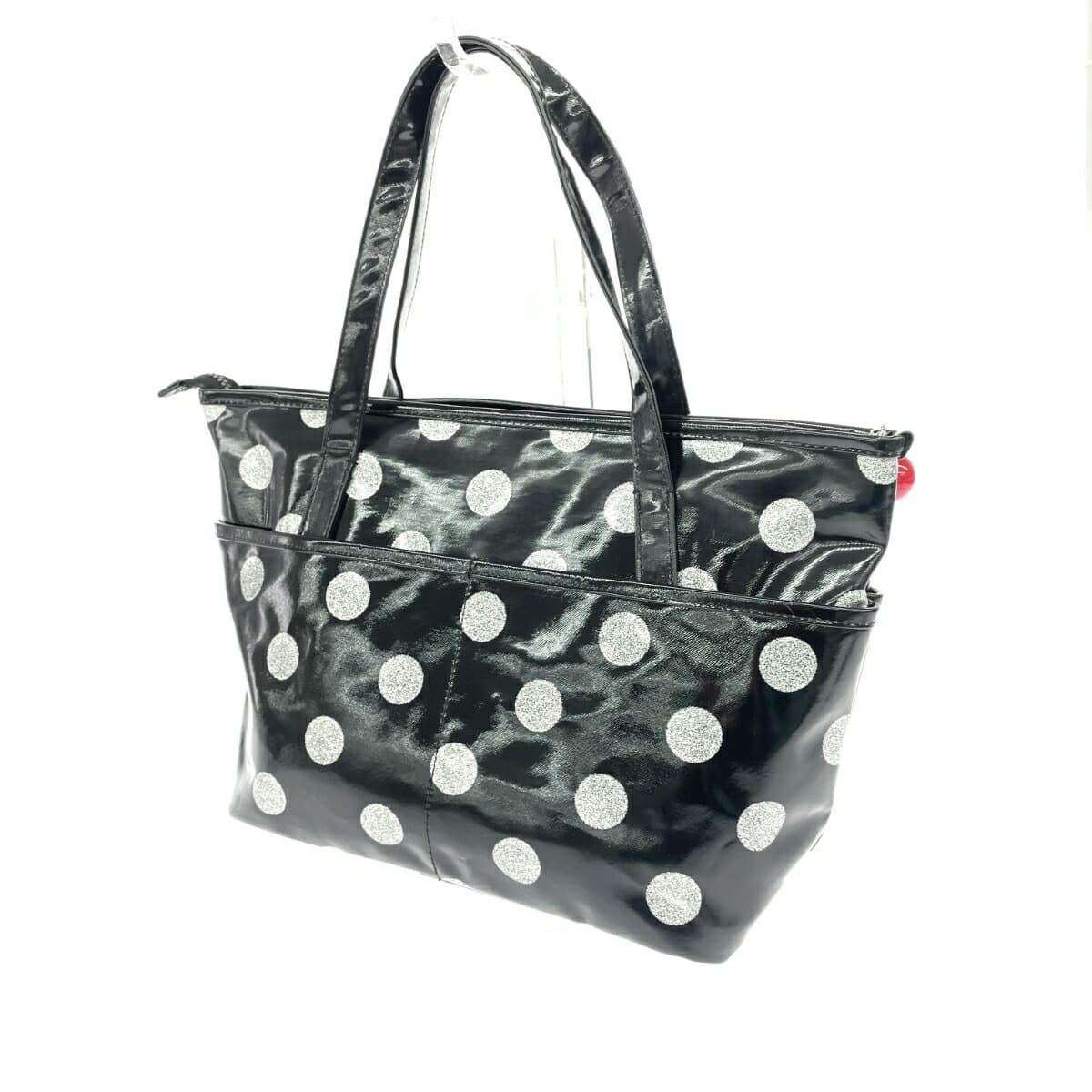 agnes b. Agnes B. Tote Bag Dot Pattern/Logo/PVC Black Ladies 3