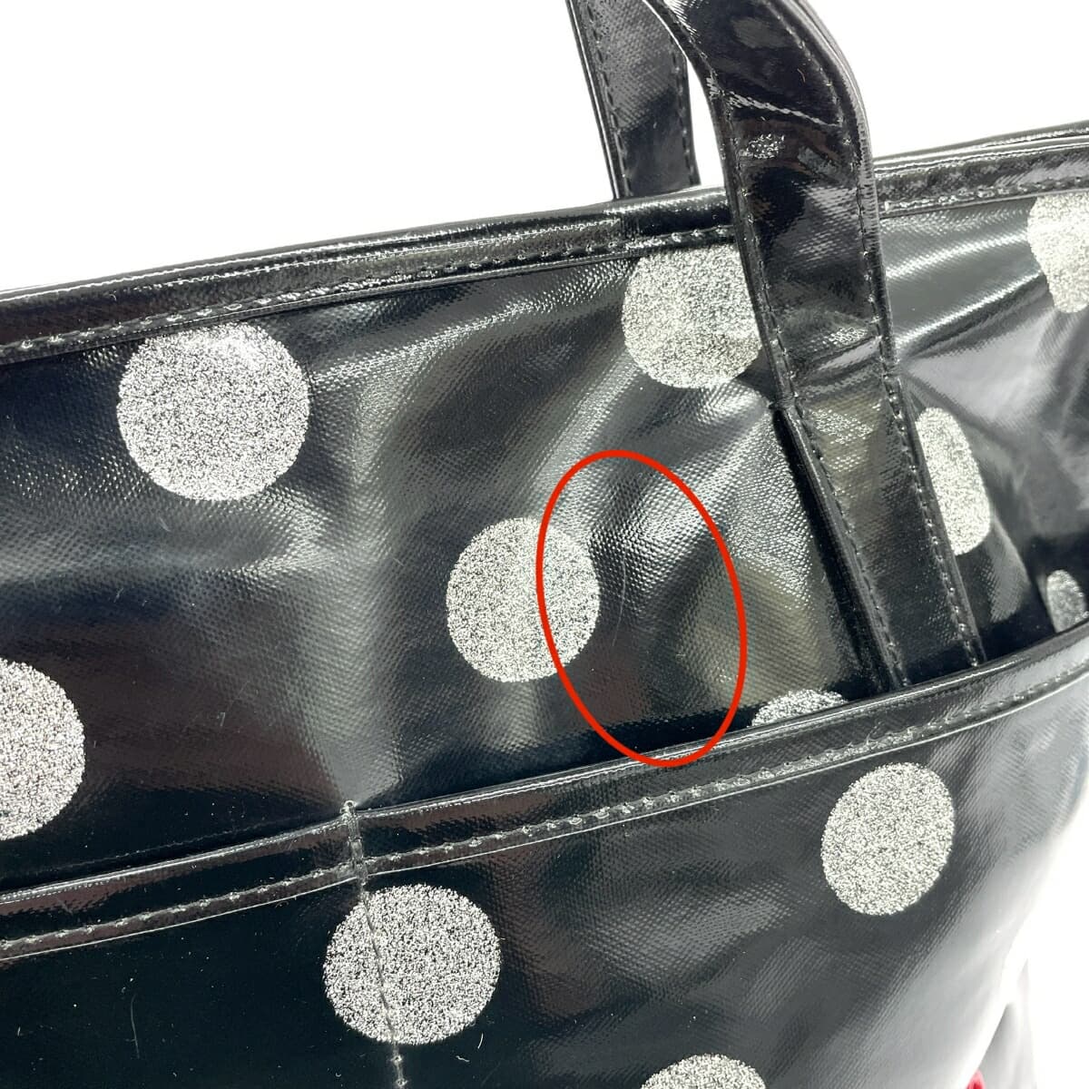 agnes b. Agnes B. Tote Bag Dot Pattern/Logo/PVC Black Ladies 9
