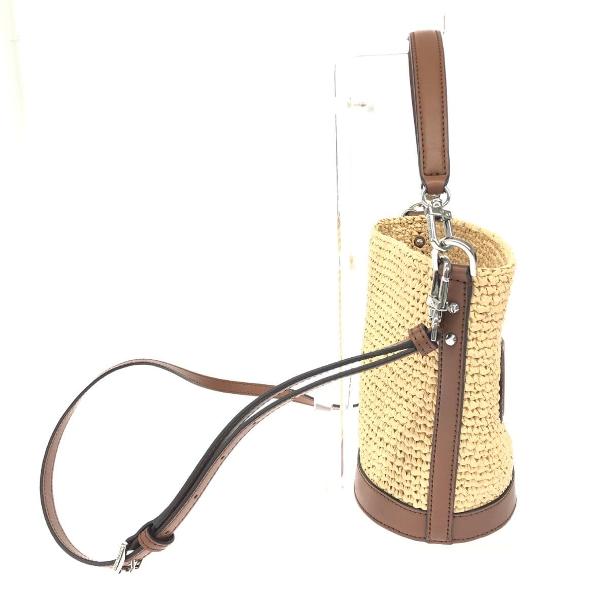 MICHAEL KORS 2WAY Shoulder Basket Bag / TOWNSEND Excellent Condition Straw Brown/Beige Women's 2