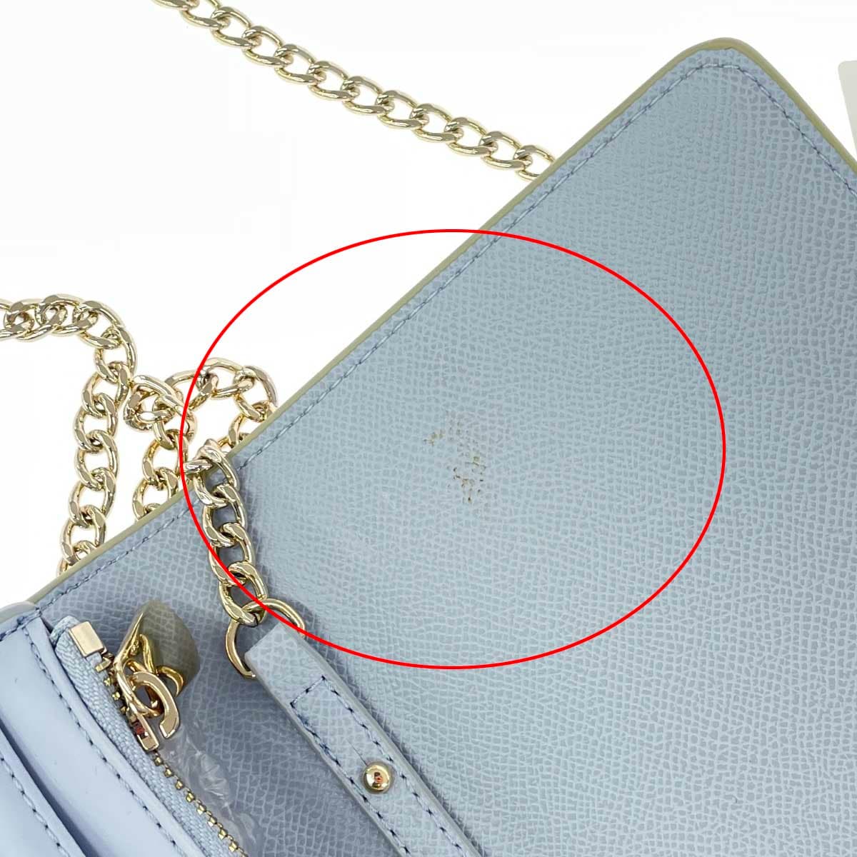 TOMMY HILFIGER Wallet Bag/Chain Shoulder Synthetic Leather Blue Women's 8