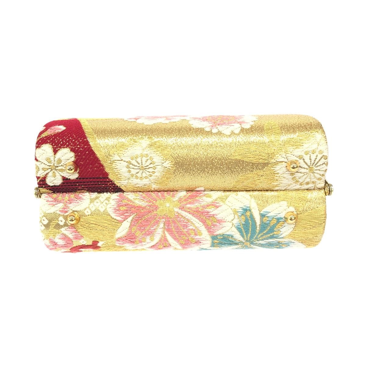 nobrand No Brand Frame Handbag Flower / Traditional Japanese Style / Satin Gold Color Women's 4