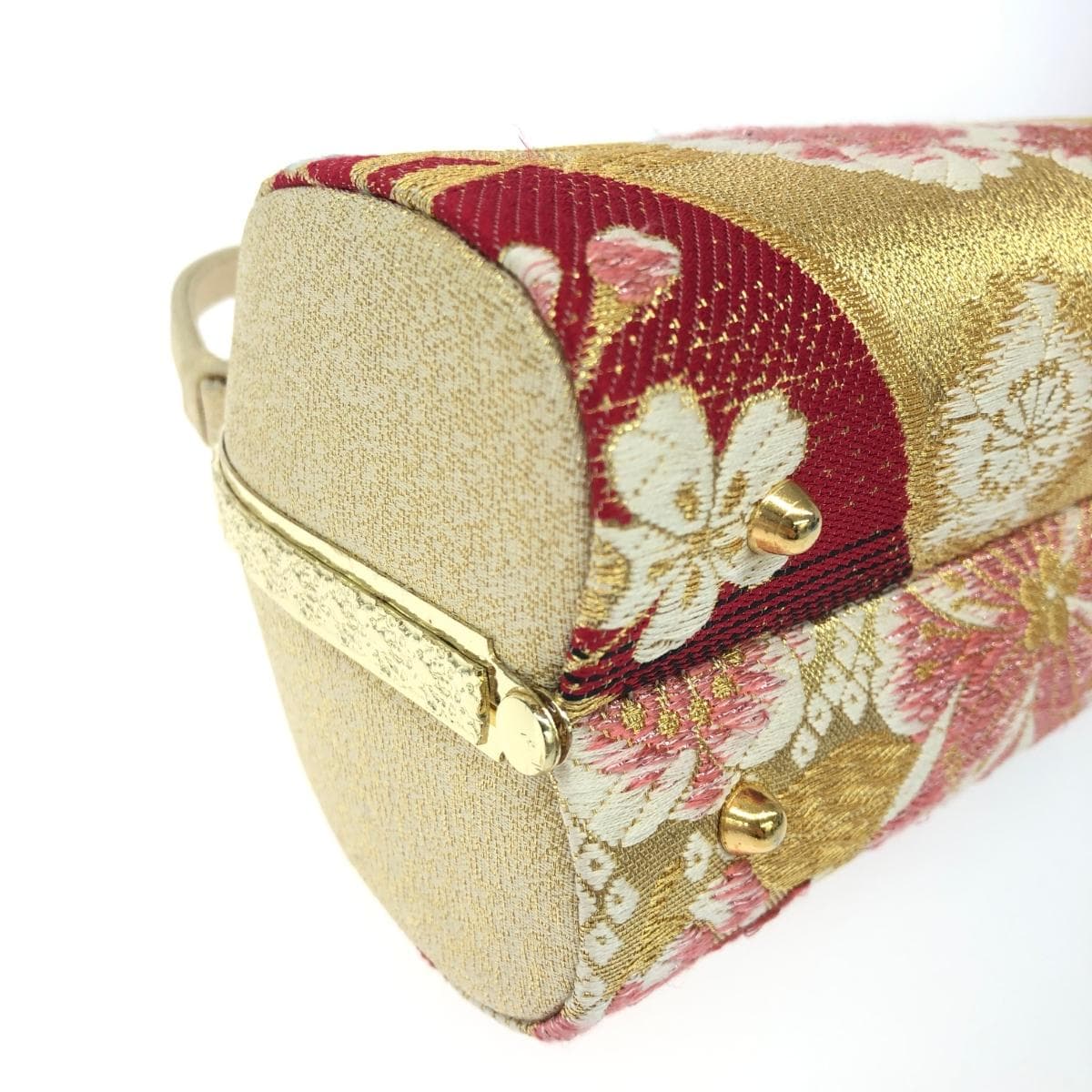 nobrand No Brand Frame Handbag Flower / Traditional Japanese Style / Satin Gold Color Women's 5