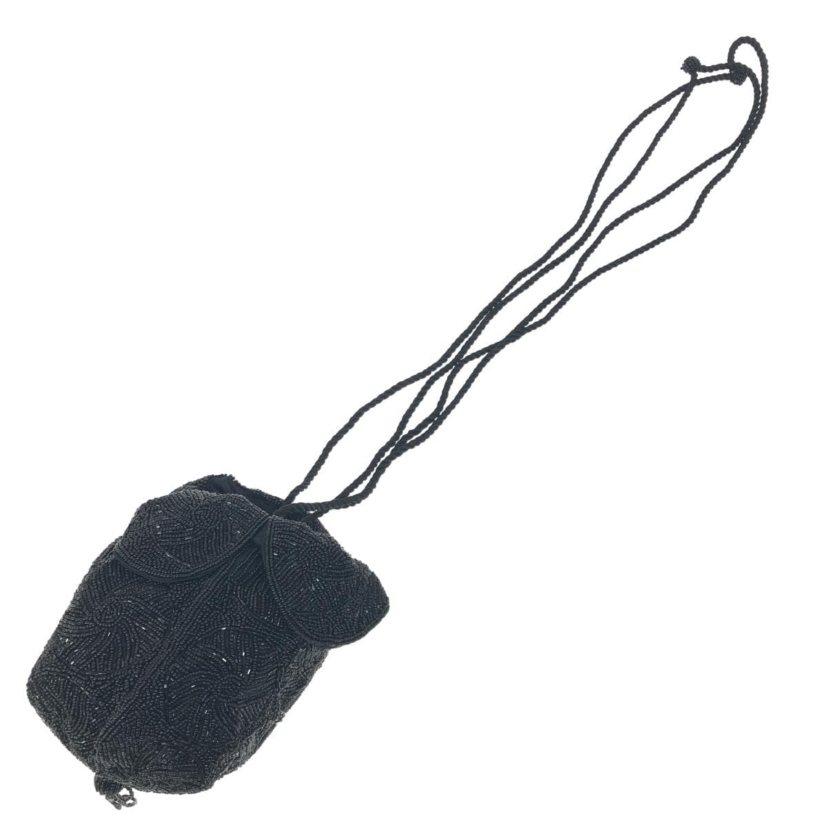 No Brand Drawstring Party Bag Beads/Nylon Satin Black for Women