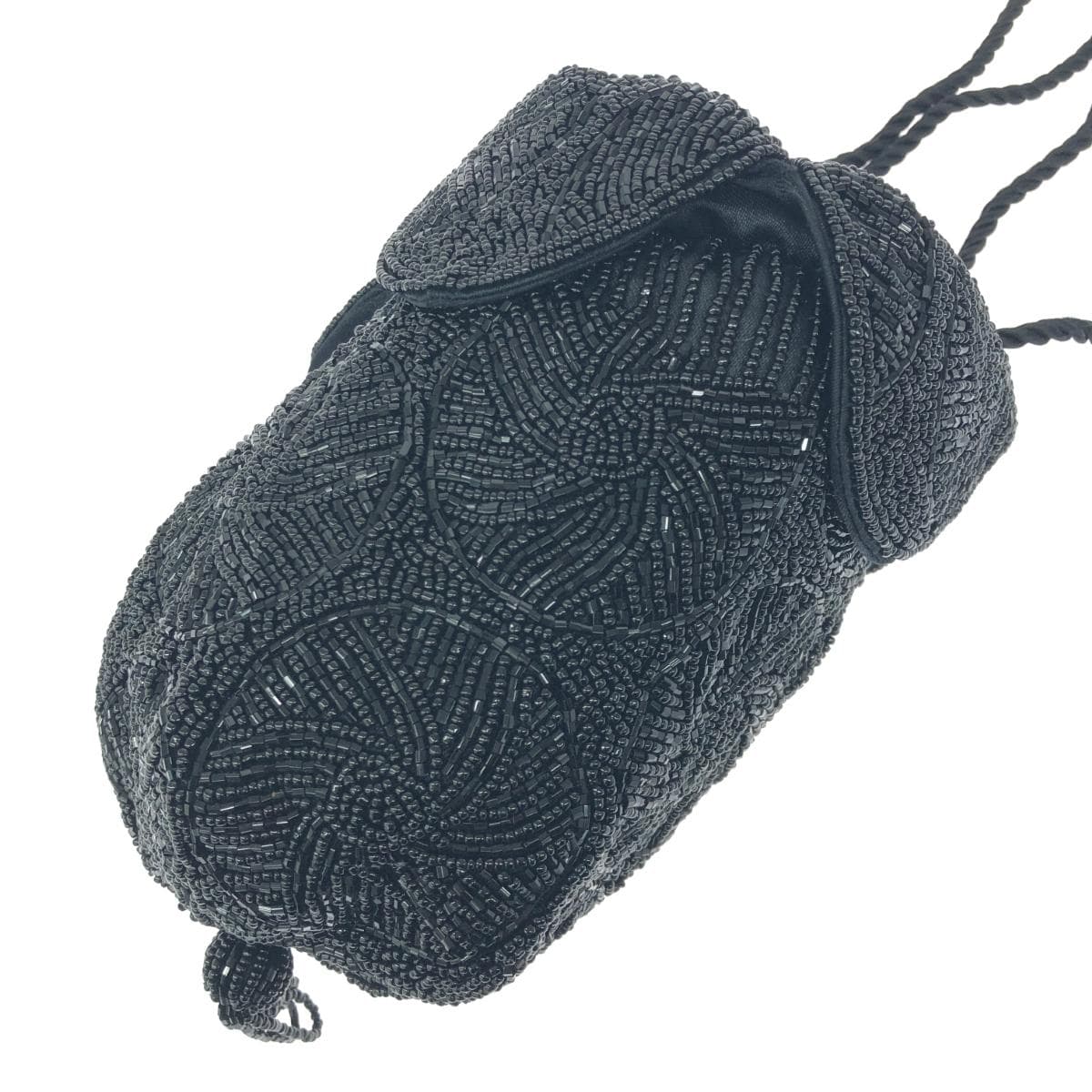 No Brand Drawstring Party Bag Beads/Nylon Satin Black for Women 2