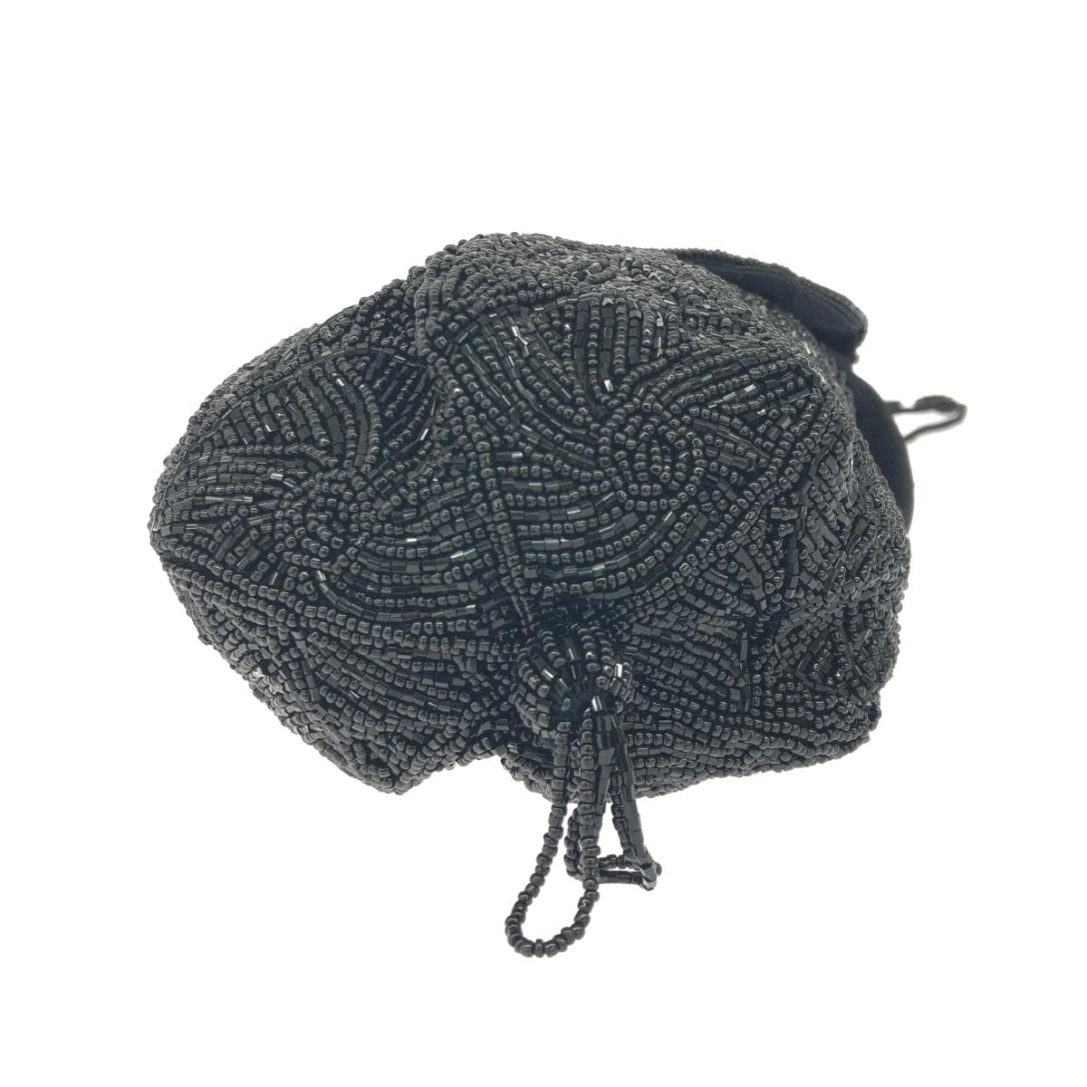 No Brand Drawstring Party Bag Beads/Nylon Satin Black for Women 3