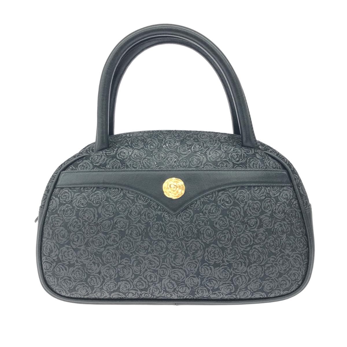 Inden-ya Handbag / Rumidore Rose / Black Ground Deer Leather with Black Lacquer Black Ladies