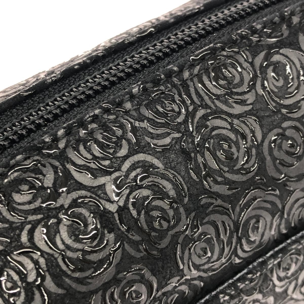 Inden-ya Handbag / Rumidore Rose / Black Ground Deer Leather with Black Lacquer Black Ladies 10