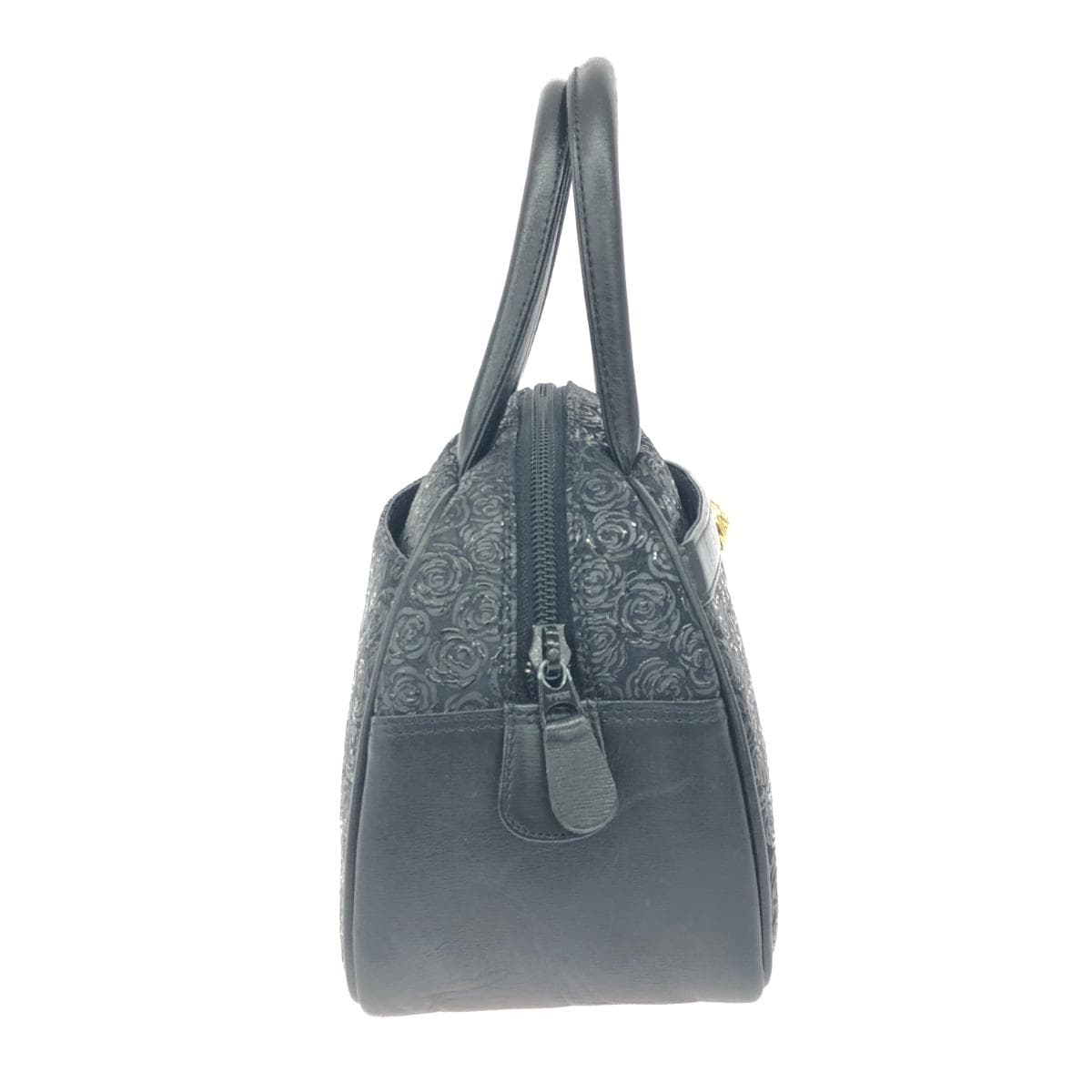 Inden-ya Handbag / Rumidore Rose / Black Ground Deer Leather with Black Lacquer Black Ladies 2