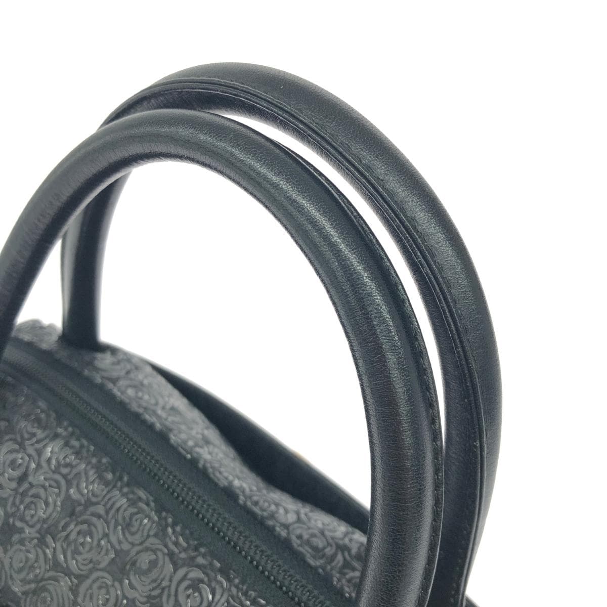 Inden-ya Handbag / Rumidore Rose / Black Ground Deer Leather with Black Lacquer Black Ladies 4