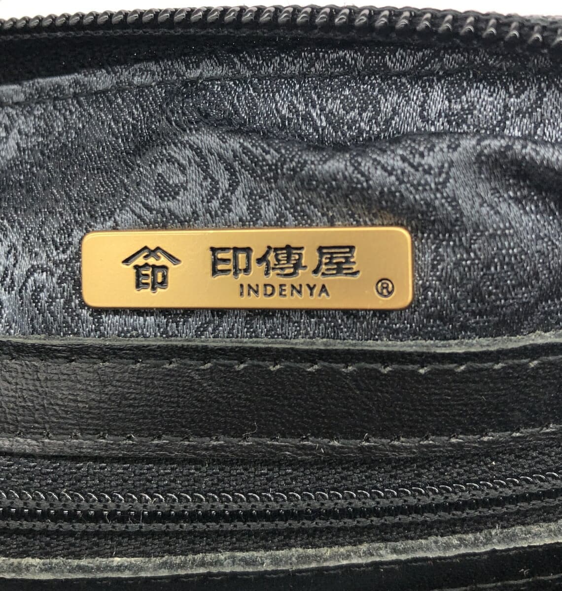 Inden-ya Handbag / Rumidore Rose / Black Ground Deer Leather with Black Lacquer Black Ladies 8