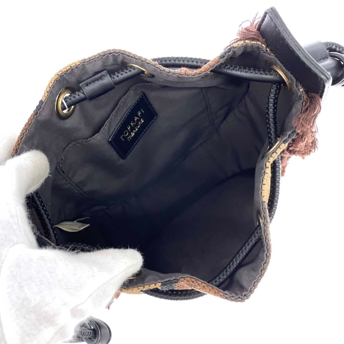 TREASURE TOPKAPI Treasure Topkapi Shoulder Bag / Drawstring Bag, Unused Item, Brown, Women's 4