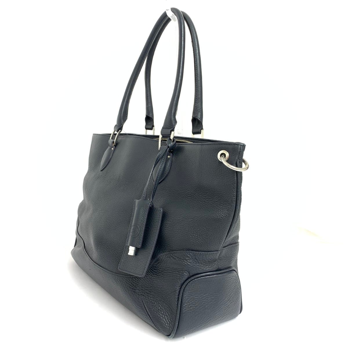 PELLE MORBIDA Tote Bag Leather Navy Unisex 3