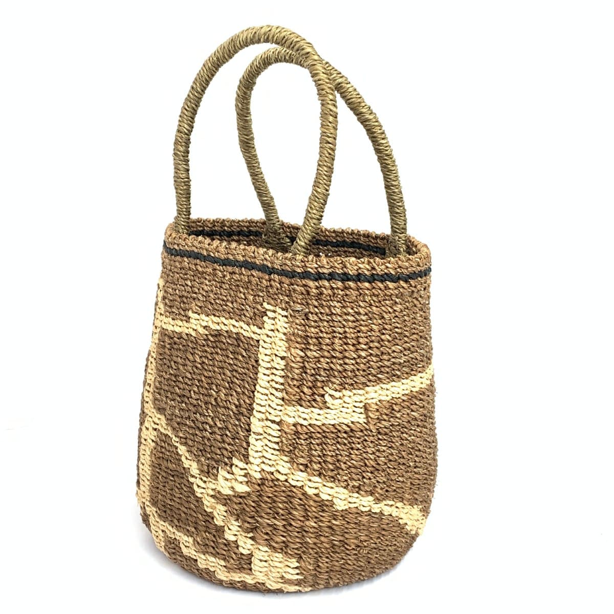 Marche Market Handbag Good Condition Raffia Brown Ladies 3