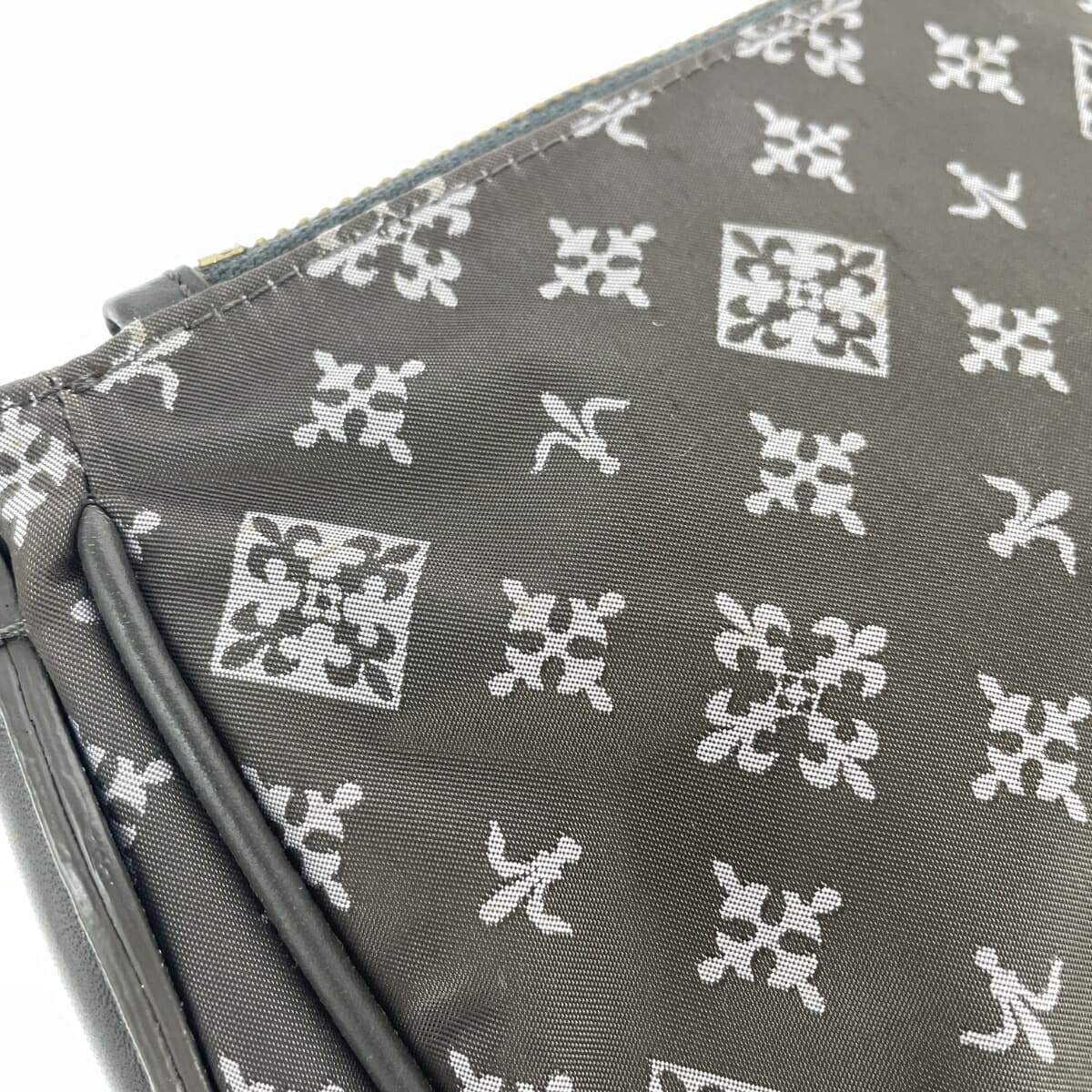 Russet Rassit Shoulder Bag Monogram Nylon Gray Women's 10