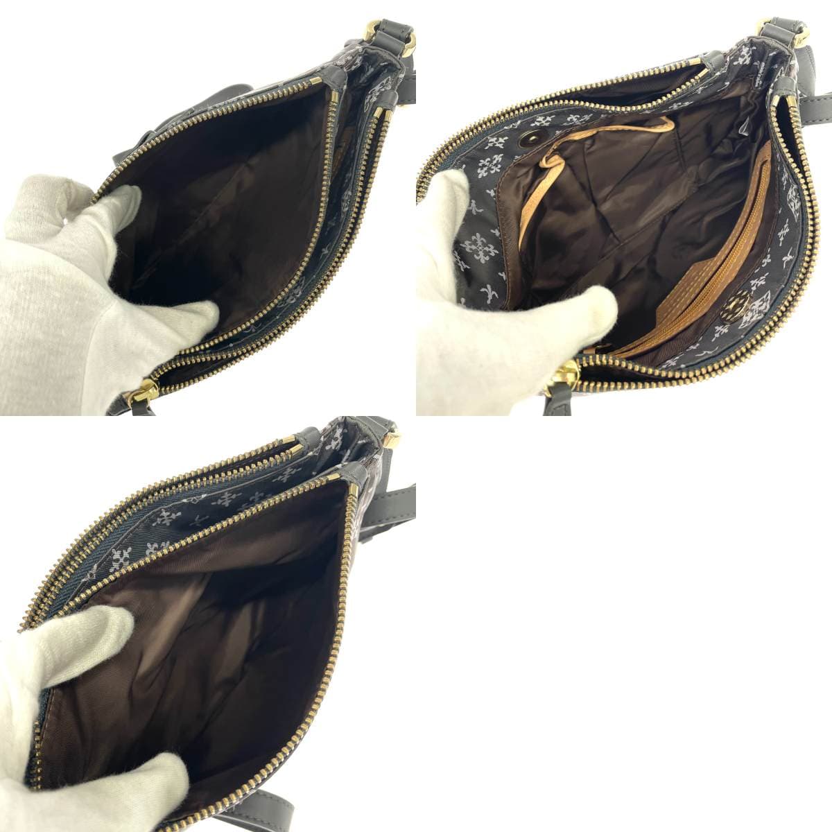 Russet Rassit Shoulder Bag Monogram Nylon Gray Women's 6