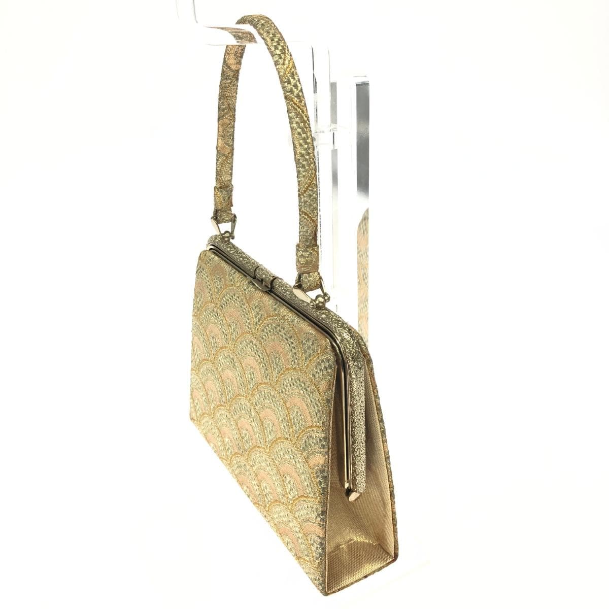 Gamaguchi handbag - Traditional Japanese style / Satin - Gold color - Women's 3