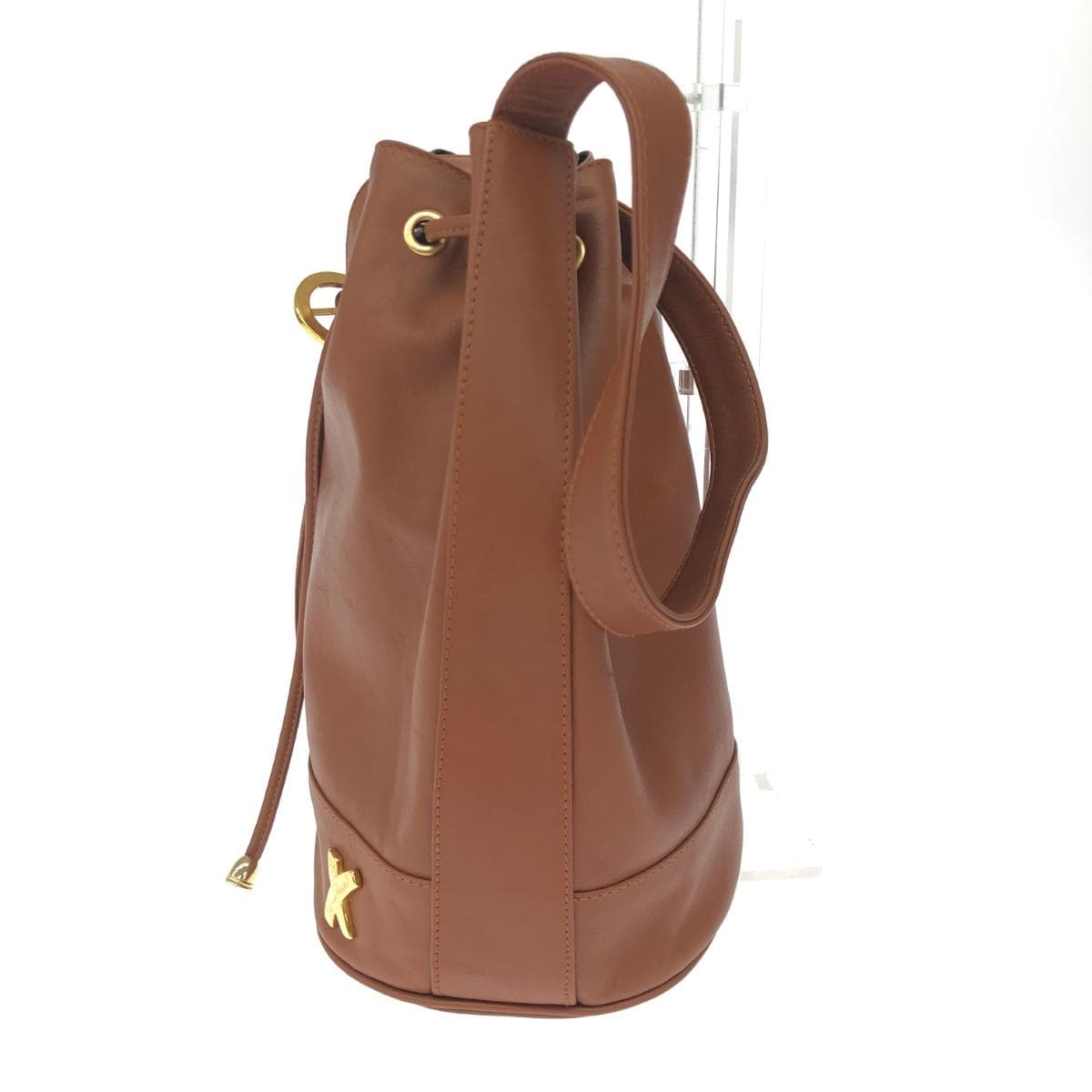 Paloma Picaso Drawstring Shoulder Bag Leather Brown Women's 2